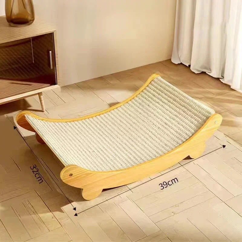 Tiragraffi per gatti in legno Multifunzione Letto Staccabile Resistente all'usura