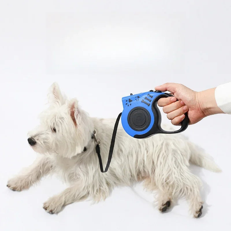 Guinzaglio per cani retrattile automatico con torcia LED incandescente di notte guinzaglio da passeggio guinzaglio per cani da esterno in Nylon resistente forniture per animali domestici