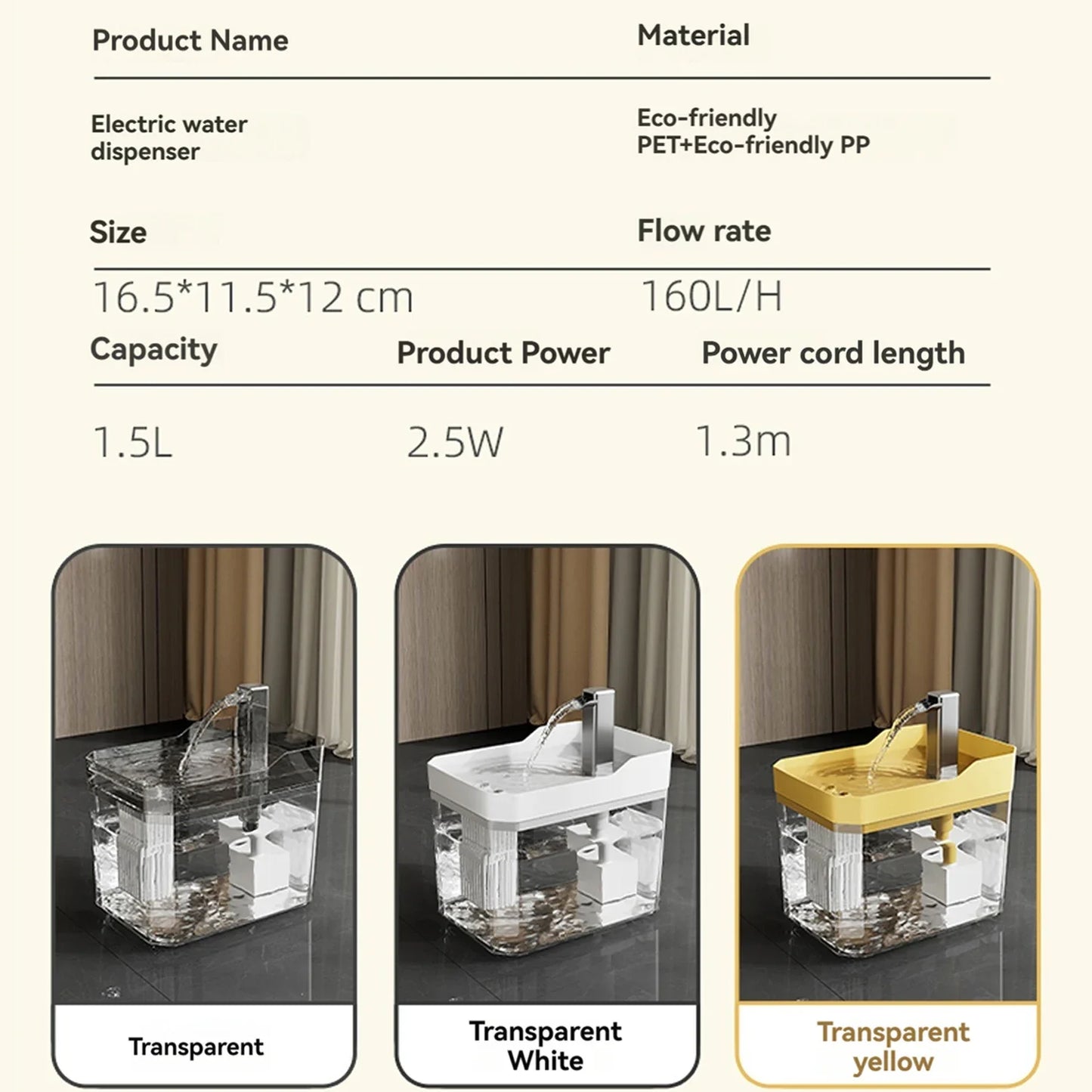 Distributore di acqua con pompa per gatti Filtro automatico Abbeveratoio per gatti trasparente USB